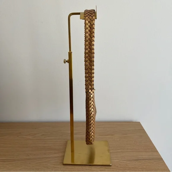 Vintage Gold evening Bag Jeanne Lottie metallic shoulder purse small formal - Picture 5 of 10